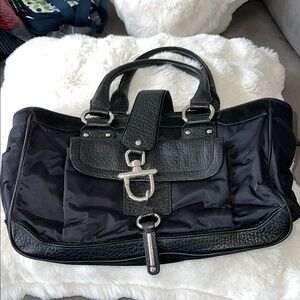 DKNY Black Leather and Nylon Women's Tote Bag